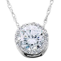 This popular women's fancy solitaire pendant features 3/8ct center and 16 round brilliant cut accent stones.  All diamonds are 100% lab grown and set in solid 14k white gold.  An 18" 14k white gold chain is included. Round Diamond Halo, Wedding Pendant, White Gold Chains, Halo Pendant, Solitaire Pendant, Diamond Halo, Lab Created Diamonds, Real Diamonds, Modern Jewelry