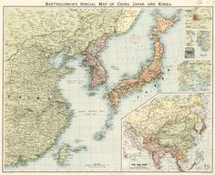 an old map of asia and korea