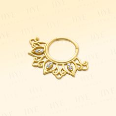 All of our jewelry is handmade per order to make sure you will have the highest quality and our goal is to give you the this value at the lowest price possible. Elevate your style with this Cartilage Hoop Piercing, crafted from 14K gold. Designed for 16G piercings with a 10mm diameter, this hoop features an elegant clicker design, perfect for daith, helix, or cartilage piercings. Available with your choice of sparkling diamonds or vibrant zircon, this earring adds a refined touch to any look. Th 14k Gold Septum Ring With Halo Detail, 14k Gold Septum Ring With Halo, Gold Halo Septum Ring For Wedding, 14k Gold Halo Septum Ring, Internally Threaded Yellow Gold Hoop Nose Rings, Elegant Gold Septum Ring Nickel Free, Yellow Gold Pierced Round Nose Ring, Elegant Gold Nickel-free Septum Ring, Elegant Nickel-free Gold Septum Ring