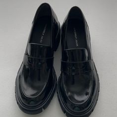 Patent Leather Loafer Never Worn But Has A Scuff Mark On Both Of The Loafers On The Sides As Shown Above. Chunky Loafers, Sincerely Jules, Patent Leather Loafers, Flat Shoes Women, Loafer Flats, Patent Leather, Loafers, Size 10, Women Shoes