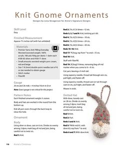 the knitting pattern for knit gnome ornaments is shown