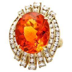 11.10 Carats Natural Citrine and Diamond 14K Solid Yellow Gold Ring Total Natural Citrine Weight is: Approx. 9.40 Carats Citrine Measures: Approx. 15.00 x 13.00mm Natural Round Diamonds Weight: Approx. 1.70 Carats (color G-H / Clarity SI1-SI2) Ring size: 7 (free re-sizing available) Ring total weight: Approx. 9.8 grams Disclaimer: all weights, measurements and colors are approximate and may vary slightly from the listed dimensions or as seen in the image. All pictures are magnified to show the s Orange Jewelry, Gold For Sale, Emerald Cut Rings, Sparkly Jewelry, Sparkle Jewelry, Etsy Gold Ring, Natural Citrine, Fine Jewels, Yellow Gold Ring