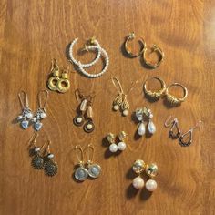 13 Pair Of Various Styles Of Earrings In Excellent Condition. Limited Express, Monet, Etc. Anniversary Costume Jewelry Clip-on Earrings, Vintage Nickel-free Crystal Earrings For Gift, Monet Earrings, Silver Gold, Jewelry Earrings, Women Jewelry, Women Shopping, Silver, Gold