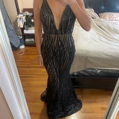 Worn Only One Time. This Says A Size 10 I Believe It Is Uk Sizing I Am Not Sure. I Was Wearing A Size 8us At The Time. Excellent Condition Jadore Dress, Dresses Beautiful, Black Tan, One Time, Size 10, Maxi Dress, Womens Dresses, 10 Things, Dresses