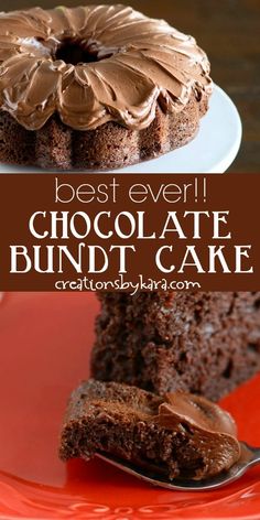 the best ever chocolate bundt cake is made with only three ingredients and it's ready to be eaten