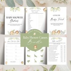 baby shower games with flowers and greenery