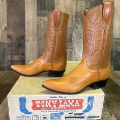 Boots Have Marks. See Photos. In Excellent Condition. Hardly Worn. Comes With Original Box. Shipping With Usps Priority Mail. Vintage Tony Lama Boots Womens, Pointed Toe Cowboy Boots, Cowboy Boots Womens, Tony Lama, Cowboy Boots Women, Boots Womens, Gold Labels, A Color, Shoes Heels Boots