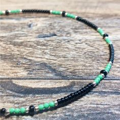 Beautiful Handmade Ankle Bracelet With Black, Turquoise And Silver Beads. Green Beaded Anklets With Round Beads, Black Round Beads Anklets For Beach, Casual Green Jewelry With Black Beads, Adjustable Green Single Strand Beaded Bracelets, Adjustable Single Strand Green Beaded Bracelets, Handmade Ankle Bracelets, Ar Accessories, Black Turquoise, Bead Ideas