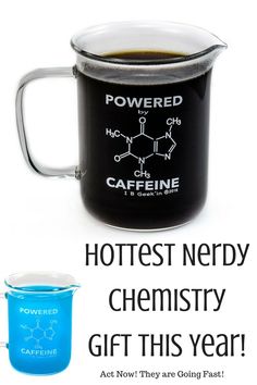 a coffee mug with the words hotest nerdy chemistry gift this year