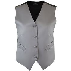 Boasting both style and sophistication, this Henry Segal women's customizable gray satin server vest is the perfect finishing touch to your staff's uniforms. This vest makes it easy to ensure an elegant and uniform appearance in your high-end restaurant, banquet hall, casino, or catering operation. This satin vest is fully lined and tailored with a full, silk-looking back for a professional-looking fit. It has a four-button front with matching satin-covered buttons for a stylish finish. This ves Gray Sleeveless Vest For Formal Occasions, Elegant Sleeveless Satin Vest, Gray Fitted Vest For Business, Fitted Gray Vest For Business, Elegant Satin Vest For Formal Occasions, Fitted Gray Vest For Workwear, Classic Fitted Gray Vest, Elegant Sleeveless Gray Vest, Elegant Tailored Gray Vest