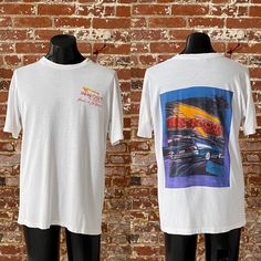 "*Early 1990s In-N-Out Burger Southern California T-Shirt *Vintage 90s In-N-Out Burger double sided graphic tee Notes: *Good vintage condition with minor wear; worn collar (pictured) and sleeve edges; small underarm hole left side; faded out chest graphic; holes on back collar/shoulder seams on both sides (one pictured) *Single stitch Hanes Beefy tee; 100% Cotton; made in USA; tag size XL *Fits like men's size Large Measurements: Pit to pit: 22.5\"  Length, shoulder to bottom: 29.75\"  *Item is vintage and sold as is *Feel free to message me for any additional details  *Please explore my store for more! Combined shipping available! koolthingteez.etsy.com" In And Out Burger, In N Out Burger, In N Out, In & Out, 90s Tees, Early 90s, Tshirt Outfits, Vintage Tees, Southern California