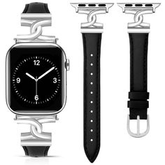 an apple watch is shown with two different straps