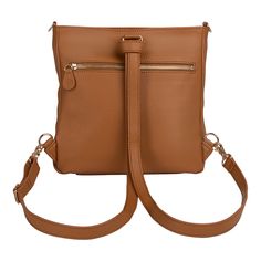 This small crossbody carry is the perfect size to take all your essentials with you on the go without sacrificing organization or space. Perfect for date night, running errands sans kiddos, or a girls’ night out, The McKenna is crafted with our luxurious vegan leather with Lily Jade quality enhanced durability and plush stain and water-resistant liner and comes with a one-year structural warranty and a 6-month vegan leather warranty. Pockets: Front slip: 6.75"(W)x4.75"(D) Front zip; 7.5"x7.5" On Trendy Leather Crossbody Backpack For On-the-go, Crossbody Backpack With Cell Phone Pocket For On-the-go, Functional Shoulder Bag For Errands, Crossbody Travel Backpack With Cell Phone Pocket, Travel Backpack With Cell Phone Pocket, Crossbody Style, On-the-go Crossbody Backpack With Cell Phone Pocket, Leather Backpack With Cell Phone Pocket For On-the-go, Modern Leather Backpack With Cell Phone Pocket, Chic Satchel With Cell Phone Pocket For Everyday Use