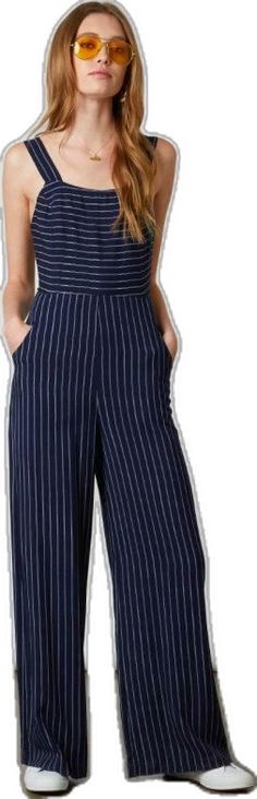 Navy Striped Jumpsuit Striped Apron, Boho Pink, Striped Wide Leg Pants, Striped Jumpsuit, Pink Boho, Vertical Stripes, Navy Stripes, Wide Leg Jumpsuit, Wide Straps