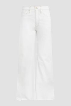 Description Our Jodie High-Rise Flare Jean in White is cut for a roomy fit with a wide-leg flare from our comfort stretch denim that offers flexibility. Complete with classic five pocket details and a raw hem. Product Details Front Rise: 12", Leg Opening: 25", Inseam: 32"Model Height 5'9"Model wearing size 25Measurements based on size 27 Fit & Care Content: 63% Cotton, 35% Lyocell, 2% ElastaneMachine wash cold with like colorsDo not bleachTumble dry low or hang to dry Mid-rise White Denim Wide Leg Pants, White High-rise Flare Jeans With Frayed Hem, White High Rise Flare Jeans With Frayed Hem, White Mid-rise Pants With Frayed Hem, High Rise White Pants With Frayed Hem, White High Rise Pants With Frayed Hem, White High-rise Pants With Frayed Hem, White Flare Jeans With Five Pockets, Chic White Pants With Frayed Hem