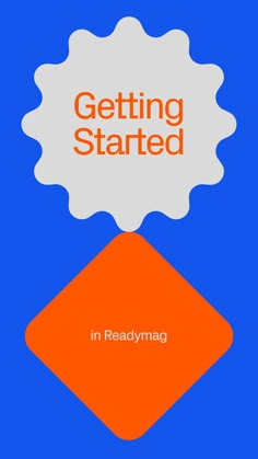 an orange and blue background with the words getting started in red text on top of it