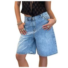 PRICES MAY VARY. Material: Baggy jorts for women, low waisted jean shorts are made of high-quality cotton and polyester fabric. Women y2k baggy jean short, loose denim bermuda shorts, y2k shorts women are comfy and skin-friendly. Feature: Women long jean shorts feature loose fit, wide leg, mid rise, knee length and classic design. baggy jean shorts women, distressed denim midi shorts, cargo jeans blue, low waisted denim shorts, boyfriend jeans, denim bermuda shorts for women. Matching: Carpenter Y2k Jean Shorts With Built-in Shorts For Summer, Y2k High Waist Denim Shorts, Y2k Style Baggy Shorts For Summer, Y2k Baggy Summer Shorts, Y2k Style Short Jeans For Summer, Y2k Style Short Summer Jeans, Y2k Mid-rise Summer Shorts, Y2k Style Cutoff Medium Wash Shorts, Y2k Medium Wash Cutoff Shorts