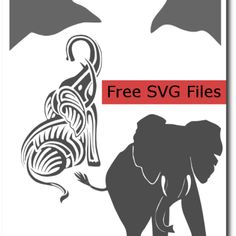 an elephant with a snake on its back and the words free svg files above it