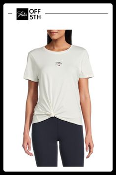 Tommy Hilfiger's Soft Cotton Blend Tee Features A Small Logo At The Front An A Knot Hem. Crew Neckline Short Sleeves Pullover Style 57% Cotton, 38% Modal & 4% Elastane Machine Wash Imported. Womens - W Activewear > Saks Off 5th. Tommy Hilfiger. Color: Eggshell. Size: L. Logo Tshirt, Tommy Hilfiger T Shirt, Short Sleeve Pullover, Tshirt Logo, Pullover Styling, Crew Neckline, Knot, Tommy Hilfiger, Active Wear