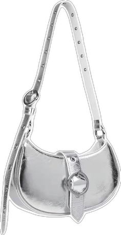 Silver Rectangular Metal Shoulder Bag, Rectangular Silver Metal Shoulder Bag, Silver Metal Rectangular Shoulder Bag, Silver Bag With Metal Logo For Everyday Use, Silver Metal Shoulder Bag For Everyday Use, Silver Party Bags With Metal Logo, Silver Rectangular Shoulder Bag With Metal Hardware, Trendy Silver Bag With Metal Hardware, Modern Silver Shoulder Bag With Logo Hardware