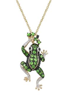 Effy Safari 14K Yellow Gold Tsavorite Frog Pendant, 1.13 TCW Frog Hot Topic Jewelry, Green Garnet Jewelry, Black Diamond Chain, Jewelry Rings Unique, Frog Jewelry, Demantoid Garnet, Morganite Diamond, Jewelry Pendants, Garnet Jewelry