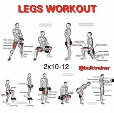 an image of a man doing exercises for the legs and back with instructions on how to do