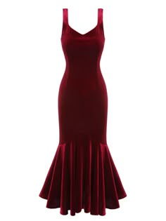 1930s Mermaid Dress, 1930s Red Dress, Wine Colored Clothes, Classy Goth, Velvet Mermaid Dress, Annie Jr, 1930 Dress, 1920s Inspired Dresses, Riddle Rosehearts