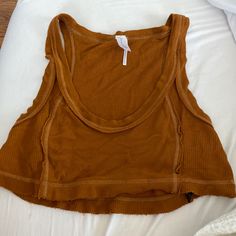 Super Comfy Size Small Brand New Casual Crop Tank Top By Urban Outfitters, Brown Scoop Neck Casual Tank Top, Urban Outfitters Brown Crop Top For Spring, Urban Outfitters Orange Sleeveless Top, Urban Outfitters Casual Tank Top For Day Out, Casual Urban Outfitters Tank Top For Day Out, Urban Outfitters Brown Sleeveless Top, Sleeveless Brown Top From Urban Outfitters, Urban Outfitters Top