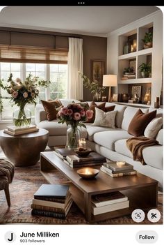 Living Room Decor Brown Couch, Living Room Design Inspiration, Decor Home Living Room, Living Room Decor Apartment, Living Room Inspo, New Living Room, A Living Room, Cozy Living Rooms, Living Room Inspiration