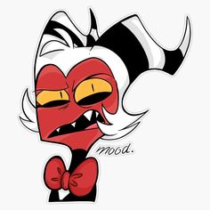 an angry cartoon character with big eyes and a bow tie on it's head