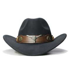 Bull Ox Head Leather Vintage Western Hat – 4Colordress Cowboy Hat Styles, Western Hat, Western Cowboy Hats, Western Hats, Cowboy Western, Vintage Band, Vintage Women, Boots And Sneakers, Vintage Western