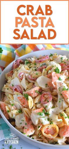 the cover of crab pasta salad is shown