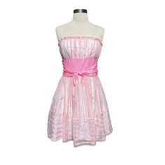 Nwt. Vintage Betsey Johnson Silk Striped Cupcake Dress Strapless Tag Says Size 8, Likely Related To Its Vintage Character. Measurements For Size 2. Chest: 33” Waist: 27” Length: 30” Questions? Leave A Comment Below! Coquette Style Lined Party Dress, Coquette Lined Party Dresses, Spring Evening Coquette Dress, Spring Strapless Pink Corset Dress, Pink Strapless Corset Dress For Spring, Pink Closet, Halter Party Dress, 30 Questions, Barbie Pink Dress