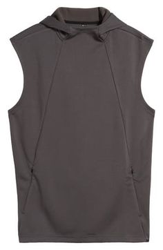 Cool and lightweight in a moisture-wicking fabric, this sleeveless hoodie is the perfect layer for your workout whether on the track or in the gym. Fixed hood Moisture-wicking fabric engineered for dryness and comfort 100% polyester Machine wash, tumble dry Imported Functional Stretch Muscle Tee With Crew Neck, Stretch Sleeveless Vest Activewear, Stretch Sleeveless Activewear Vest, Sporty Sleeveless Stretch Vest, Sporty Stretch Sleeveless Vest, Sleeveless Cotton Athleisure Activewear, Cotton Sleeveless Athleisure Activewear, Athleisure Stretch Muscle Tank Tee, Stretch Muscle Tee Tank Athleisure