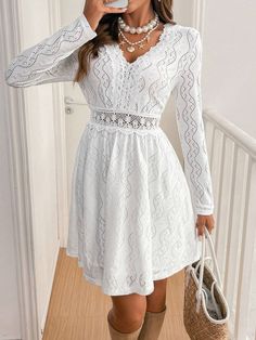 F00288160-102 Dress Fall Wedding Guest, Wedding Sundress, Mini Dress Fall, Outfits Wedding, Fall Wedding Guest, 파티 드레스, Sundress Dress, Fall Wedding Guest Dress, Casual White Dress