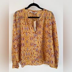 Zara Blouse Join Life Collection Brand New With Tags Size Xxl Approx Measurements: Underarms Across: 26 3/4” (68 Cm) Length From Shoulder Down: 26” (67 Cm) Sleeve: 24.5” (63 Cm) 100% Cotton Yellow Long Sleeve Printed Top, Yellow Bohemian Blouse For Daywear, Zara Multicolor Long Sleeve Blouse, Zara Multicolor Long-sleeved Blouse, Printed Long Sleeve Tops For Daywear, V-neck Printed Blouse For Daywear, Printed V-neck Blouse For Daywear, Bohemian Relaxed Fit Top For Work, Zara V-neck Printed Tops