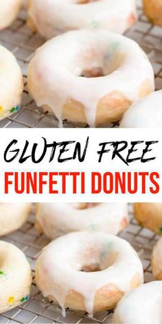 gluten free funfetti donuts on a cooling rack