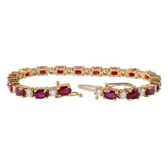 This is part of Chairish’s Fine Jewelry assortment.  Estate 12.0 CTW ruby and 2.50 CTW diamond 18K line bracelet. Introducing one of the finest ruby bracelets we have ever had the privilege of featuring in our gallery.  This gorgeous bracelet features 19 fine color and outstanding clarity oval rubies totaling 12.00 carats. With strong to vivid saturation and good to excellent brilliance, these rubies are expertly matched. One of the greatest attributes of these rubies is their none to slight vis Ruby Bracelets, Solvang Ca, 1 Carat Diamond Ring, Ruby Bracelet, Art Deco Diamond Rings, Diamond Wedding Sets, Gold And Silver Rings, Deco Engagement Ring, Pear Diamond