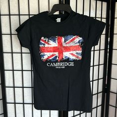 Brand New & Never Worn T-Shirt With Uk Flag (Missing Original Price Tag). Reads As Ladies L Size, But Fits More Snug Like A Medium. 100% Cotton Uk Flag Shirt, Cambridge England, Lady L, Harley Davidson Tee, Uk Flag, Orange T Shirts, Girls Tees, Graphic Tee Shirts, Price Tag