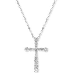 in stock Macy's Diamond Necklace For Formal Occasions, Macy's Formal Diamond Necklace, Macy's White Gold Diamond Necklace For Formal Occasions, Formal Cross Pendant Diamond Necklace In Cubic Zirconia, Formal Cubic Zirconia Diamond Necklace With Cross Pendant, Diamond Cross Pendants, Diamond Cross, Cross Pendant Necklace, Cross Pendant