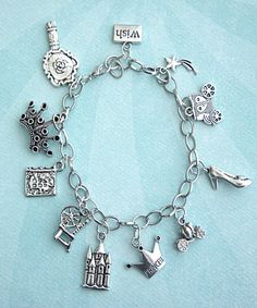 this charm bracelet features fairy tale inspired tibetan silver charms (nickel free).each charm is attached to a silver tone 7.5 inches chain bracelet Themed Silver Charm Bracelet, Whimsical Silver Dangling Charms, Themed Silver Bracelets With Charms, Whimsical Silver Jewelry With Vintage Charm, Whimsical Silver Bracelet Jewelry, Whimsical Nickel-free Silver Charm Bracelet, Whimsical Silver Charm Bracelet, Bracelets With Charms, Princess Charming