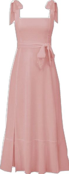 Elegant Knee-length Suspender Dress For Spring, Elegant Spring Knee-length Suspender Dress, Elegant Knee-length Suspender Dress With Adjustable Straps, Formal Summer Suspender Dress, Elegant Pink Strapless Suspender Dress, Elegant Pink Midi Dress With Adjustable Straps, Elegant Spaghetti Strap Dress With Tie Waist, Elegant A-line Suspender Dress With Tie Straps, Line Silhouette