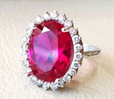 red corundum oval stone ring identical to genuine ruby classic cluster lady ring all sizes sterling silver 925 and white cubic zircon Risk free Quality guarantee policy : If you are not satisfied with your item for any reason simply send it to us and you will get a replacement or refund . please write or choose your size with the order and we will size it for you . Our ring is handcrafted mostly with a few simple tools . but some methods are used in casting like lost wax method . sterling silver Oval Stone Ring, Dendritic Opal, Oval Stone, Lost Wax, Stone Ring, Stone Rings, Silver 925, Women Rings, Stone Color