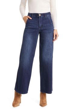 Wit & Wisdom 'Ab'Solution Skyrise Wide Leg Jeans | Nordstrom Fall Wardrobe Essentials, Wrap Pants, Wit And Wisdom, Outfit Making, Itty Bitty, Kids Sweater, Comfortable Dress, Fashion Help, Trouser Jeans