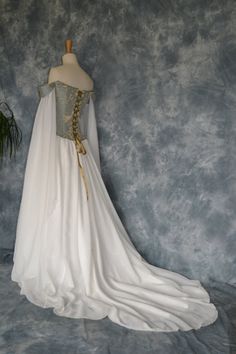 Medieval Wedding Dress,Elvish Gown,Renaissance Dress,Corseted Wedding Gown,Robe Medievale,Hand Fasting Dress,Pre Raphaelite Gown,Beth Luxury Medieval Dress For Weddings And Festivals, Luxury Elvish Long Sleeve Medieval Dress, Viking Pagan Wedding Dress, 1300 Wedding Dress, Luxury Medieval Wedding Dress For Medieval Festivals, White Medieval Corset Dress, Luxury Elven Medieval Dress, 1300s Wedding Dress, Dwarvish Wedding Dress