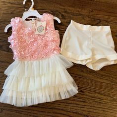 Adorable Outfit, Never Worn Summer Dress-up Sets With Ruffles, Fitted Sets For Summer Dress-up, Sweet Sleeveless Sets For Spring, Sweet Fitted Summer Sets, Pink Dress-up Sets For Spring, Feather Skirt Outfit, Calvin Klein Girls, Holiday Outfits Christmas