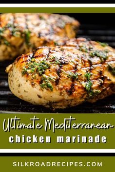 Your chicken has never tasted better with this Mediterranean chicken marinade. Flavors of fresh, zesty lemon, garlic, parsley, olive oil, oregano, and mint. Whip up this fresh herb-filled marinade and watch your chicken elevate to a whole new level of yum. If you are a fan of Mediterranean flavors, you have to try this chicken recipe. Toss the chicken on the grill and serve with some hummus, pita bread, or your favorite sides. Mediterranean Chicken Marinade, Mediterranean Chicken, Chicken Marinades, Global Recipes, Best Appetizers, International Recipes, Lunches And Dinners, Grilled Chicken, Fresh Herbs