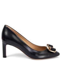 Salvatore Ferragamo Pumps, Ferragamo Pumps, Metal Bow, Bow Pumps, Hardware Gold, Pumps Shoes, Calf Hair, Metal Buckles, Gold Tone Metal