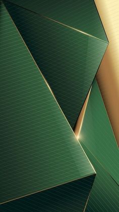 an abstract green and gold wallpaper with lines in the center, as well as diagonal shapes