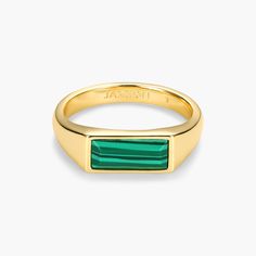 Beveled Malachite Signet Ring - Men's Malachite Jewelry - JAXXON Signet Ring Men, Malachite Jewelry, Green Malachite, Malachite Stone, Ring Men, Solid Gold Chains, Gold Signet Ring, Gold Alloys, Emerald Necklace